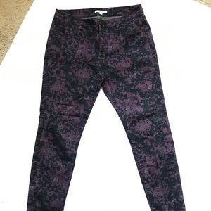 Cabi Twilight Black & Purple Camo Skinny Jeans